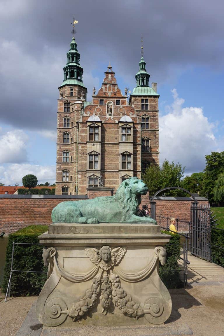 A lion statue outside a castle in Copenhagen - perfect for a weekend trip.