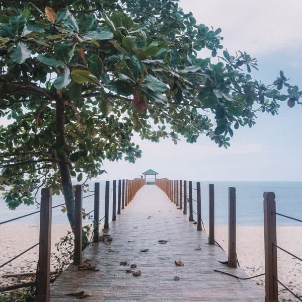 A beach walkway on Penang Island.