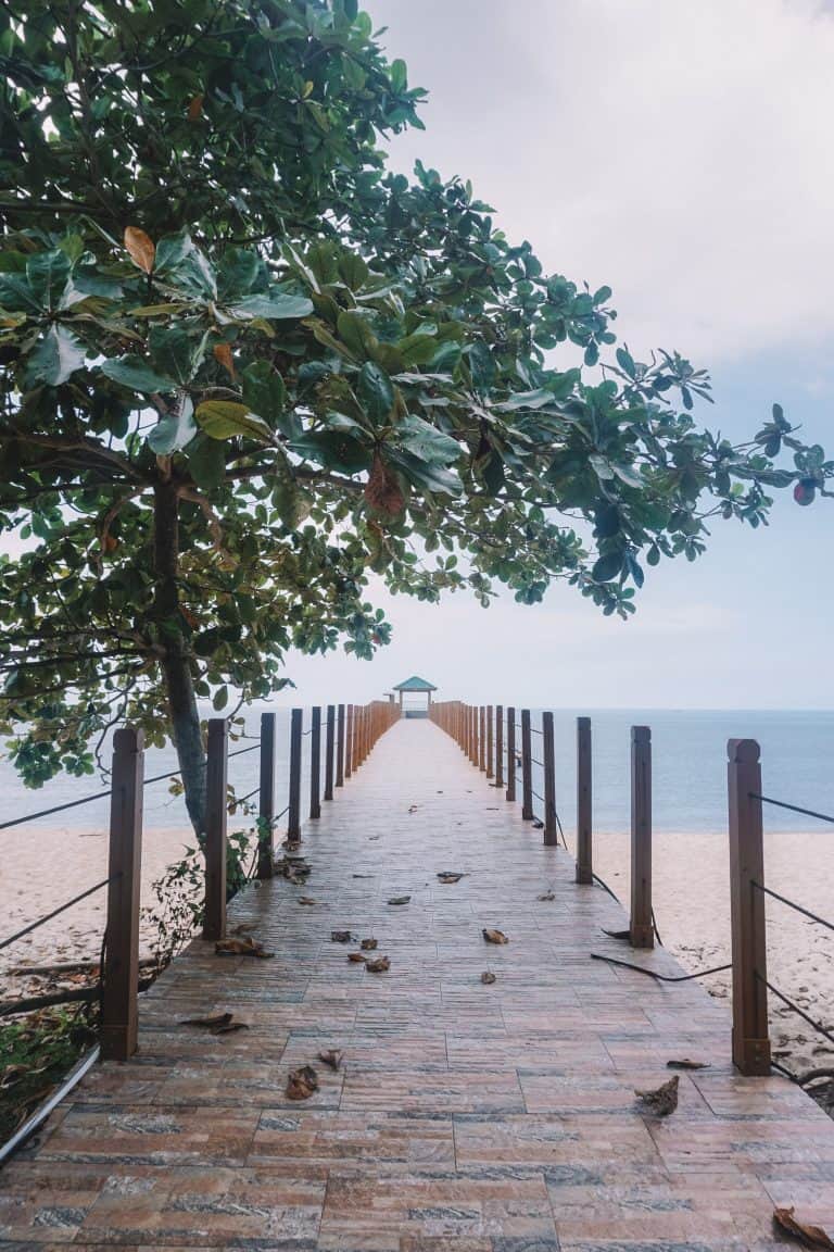A beach walkway on Penang Island.