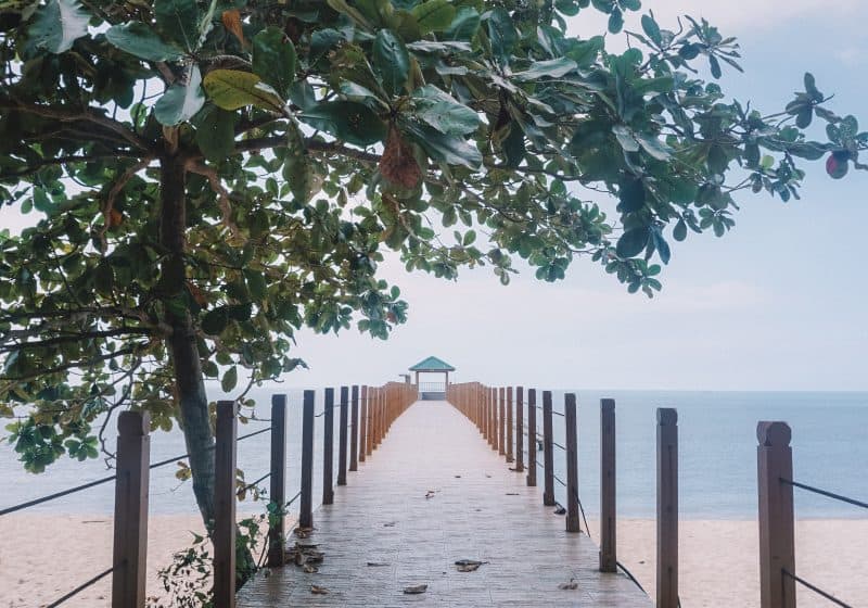 A beach walkway on Penang Island.