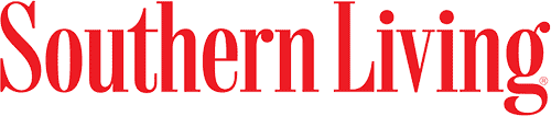 The image shows the "Southern Living" logo in bold, red text on a light gray background.