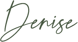 The word "Denise" written in dark green cursive script on a light background.